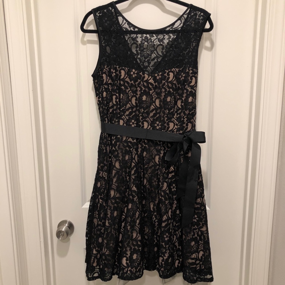 Nude & Black Lace Dress